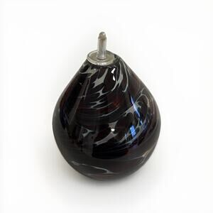 Brian Maytum Modern Studio Blown Art Glass Swirl Blue Oil Lamp Signed 1984